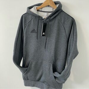 NWT Adidas Core Hoodie Grey Black Logo Black Men Unisex Small Football Soccer